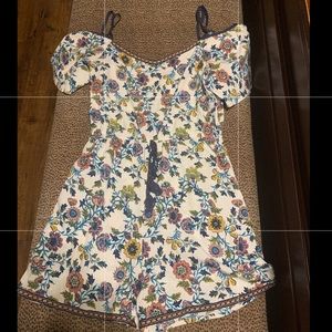 Blue Rain romper with adjustable straps